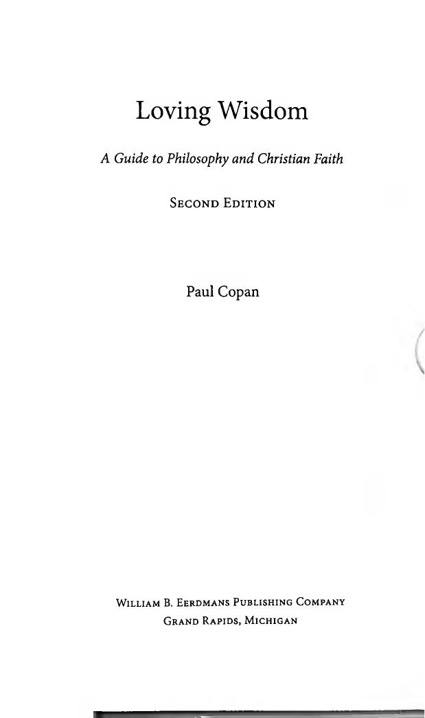 Loving Wisdom: A Guide to Philosophy and Christian Faith