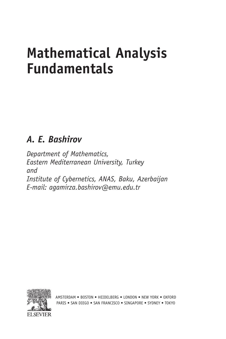 Mathematical Analysis Fundamentals