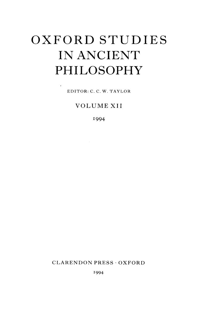 Oxford Studies in Ancient Philosophy - Volume 7