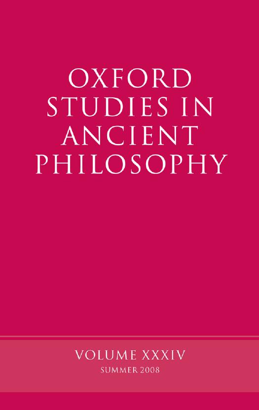 Oxford Studies in Ancient Philosophy - Volume 34