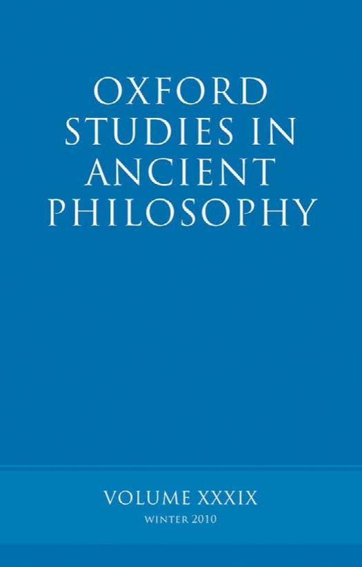 Oxford Studies in Ancient Philosophy - Volume 39