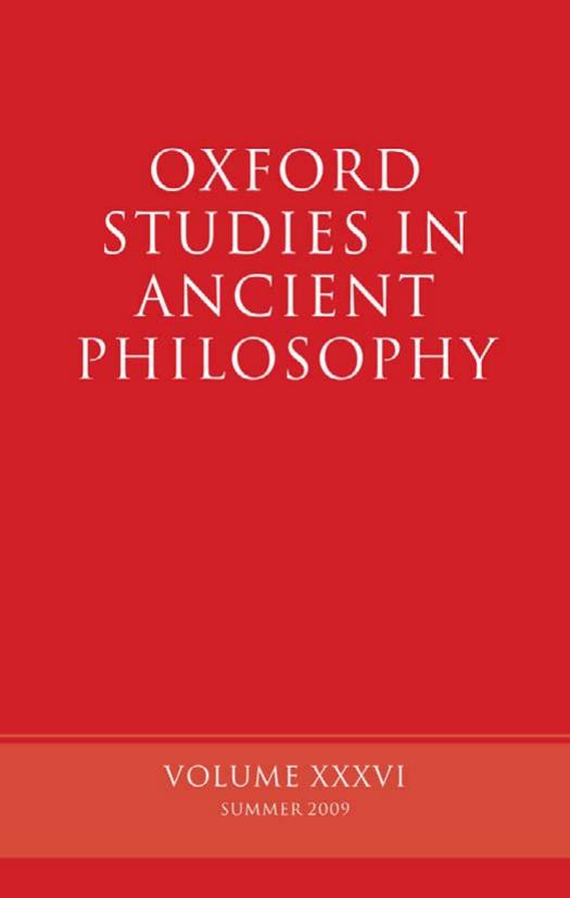Oxford Studies in Ancient Philosophy - Volume 36