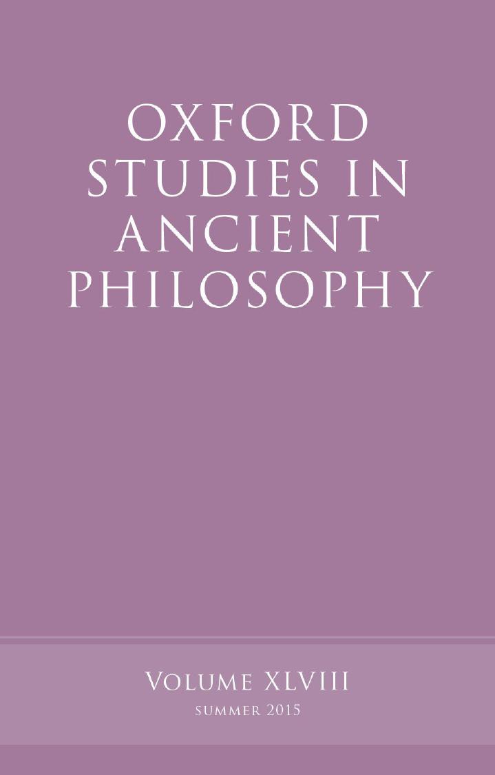 Oxford Studies in Ancient Philosophy - Volume 48