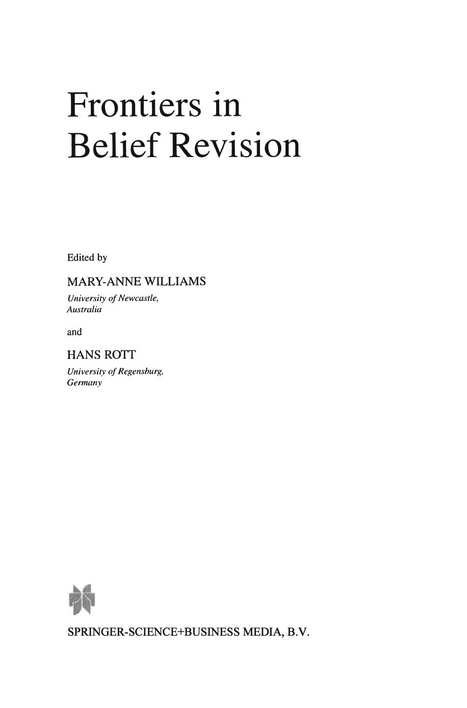 Frontiers in Belief Revision