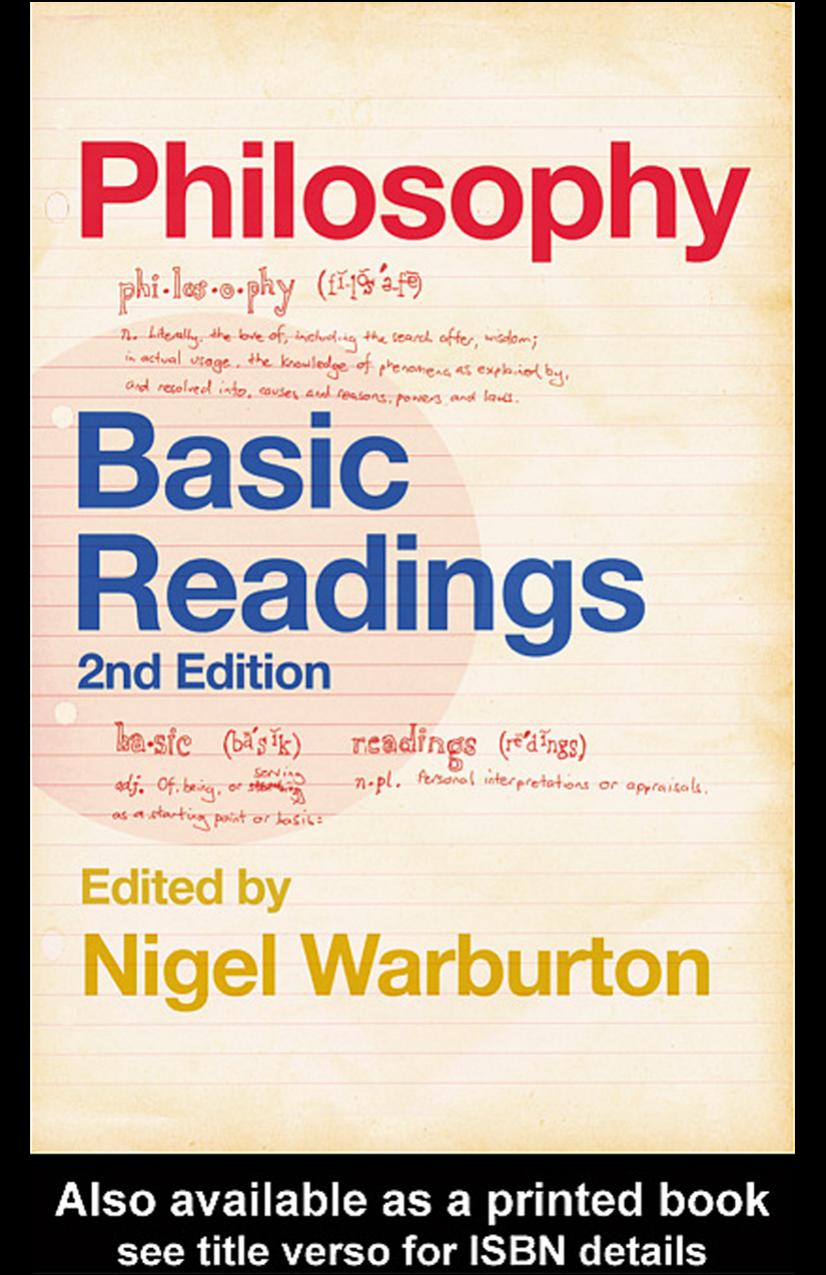 Philosophy: Basic Readings