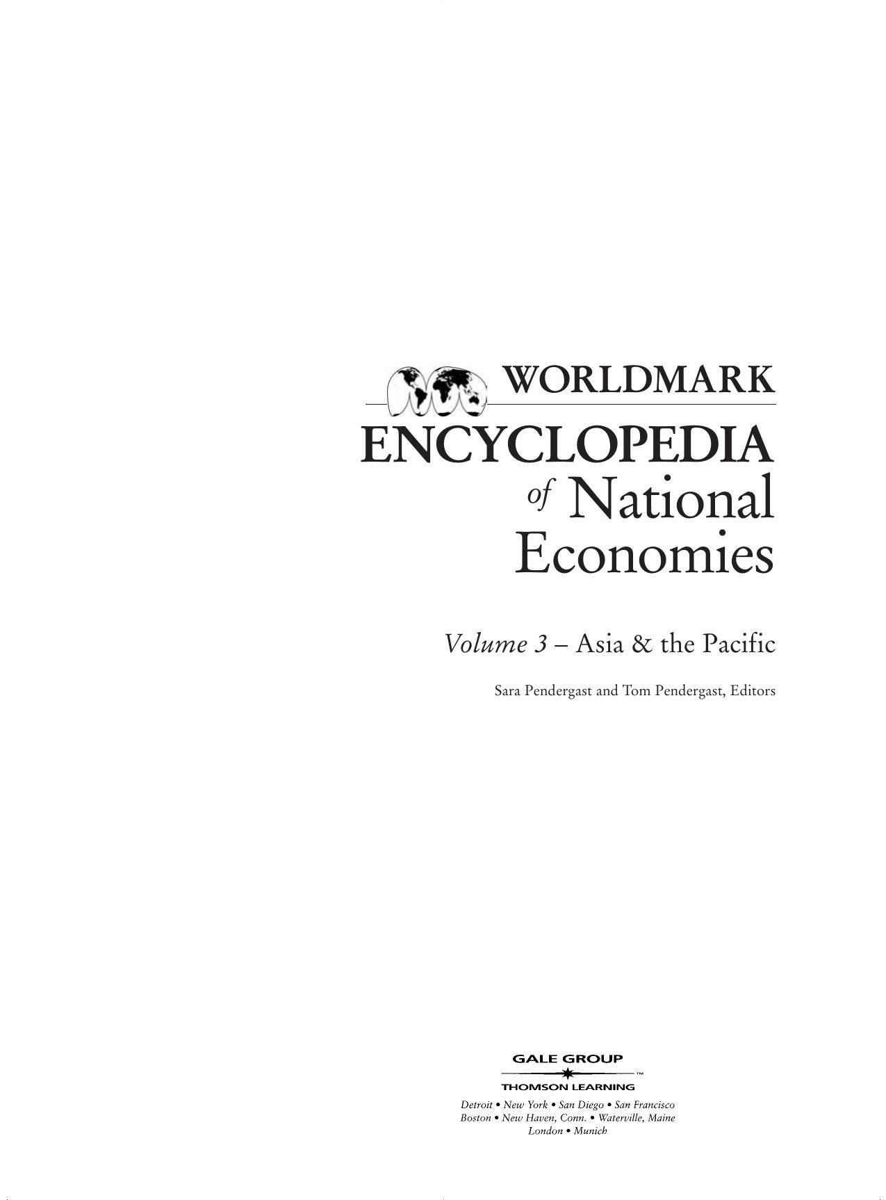 Worldmark Encyclopedia of National Economies - Asia & the Pacific