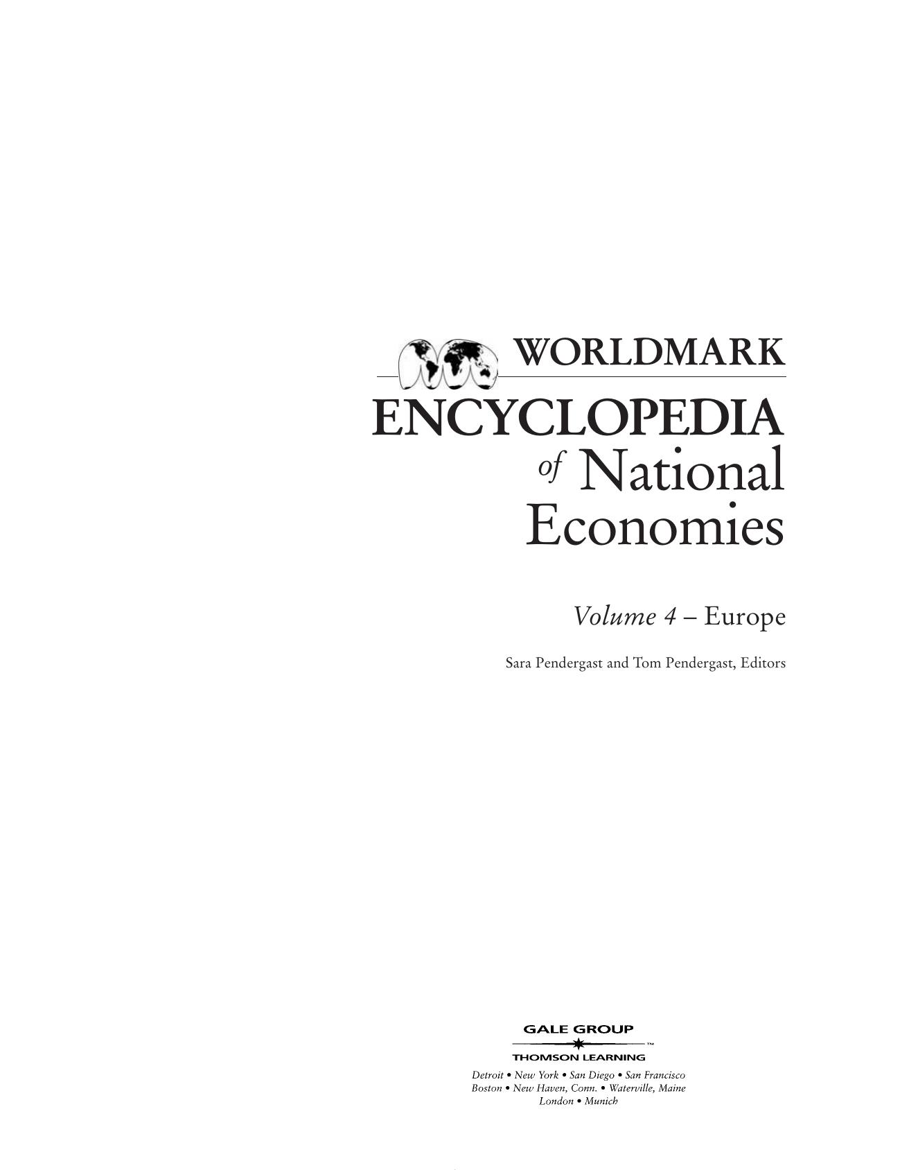 Worldmark Encyclopedia of National Economies: Europe