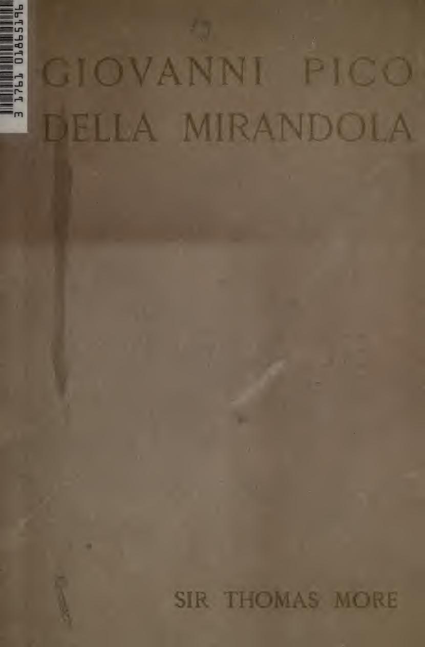 Giovanni Pico della Mirandola: His Life