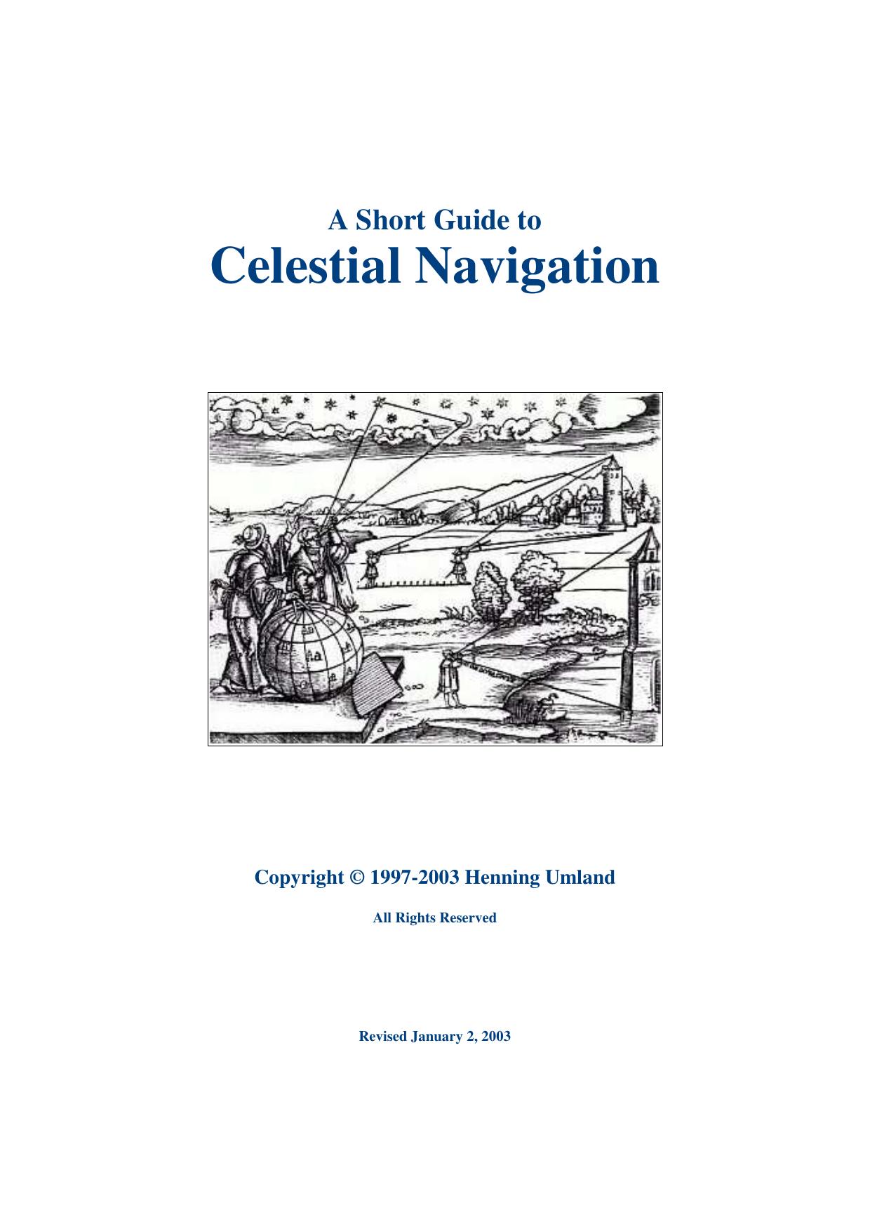 A Short Guide to Celestial Navigation