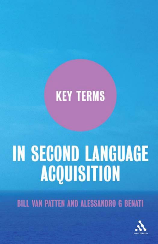 Key Terms in Second Language Acquisition