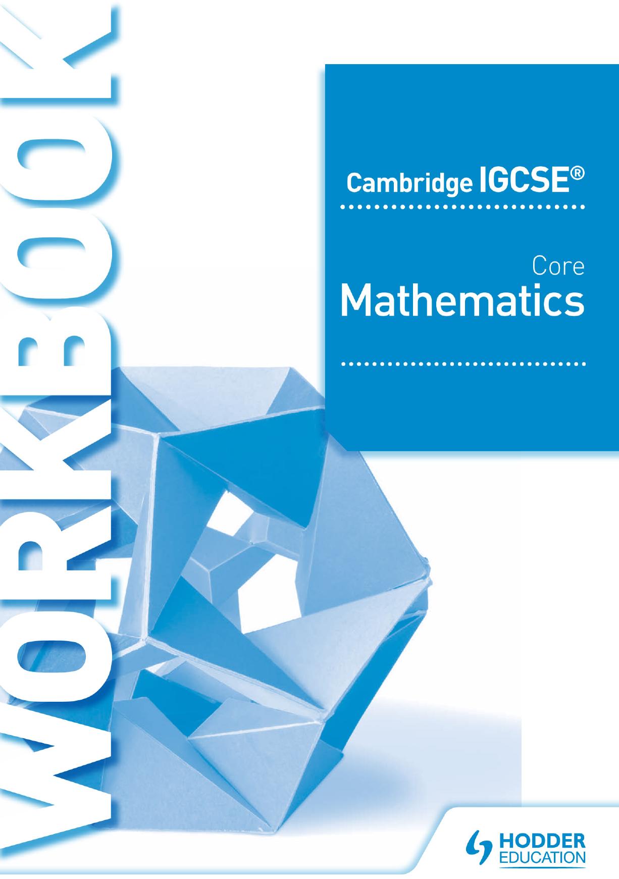 Cambridge Igcse Core Mathematics Workbook