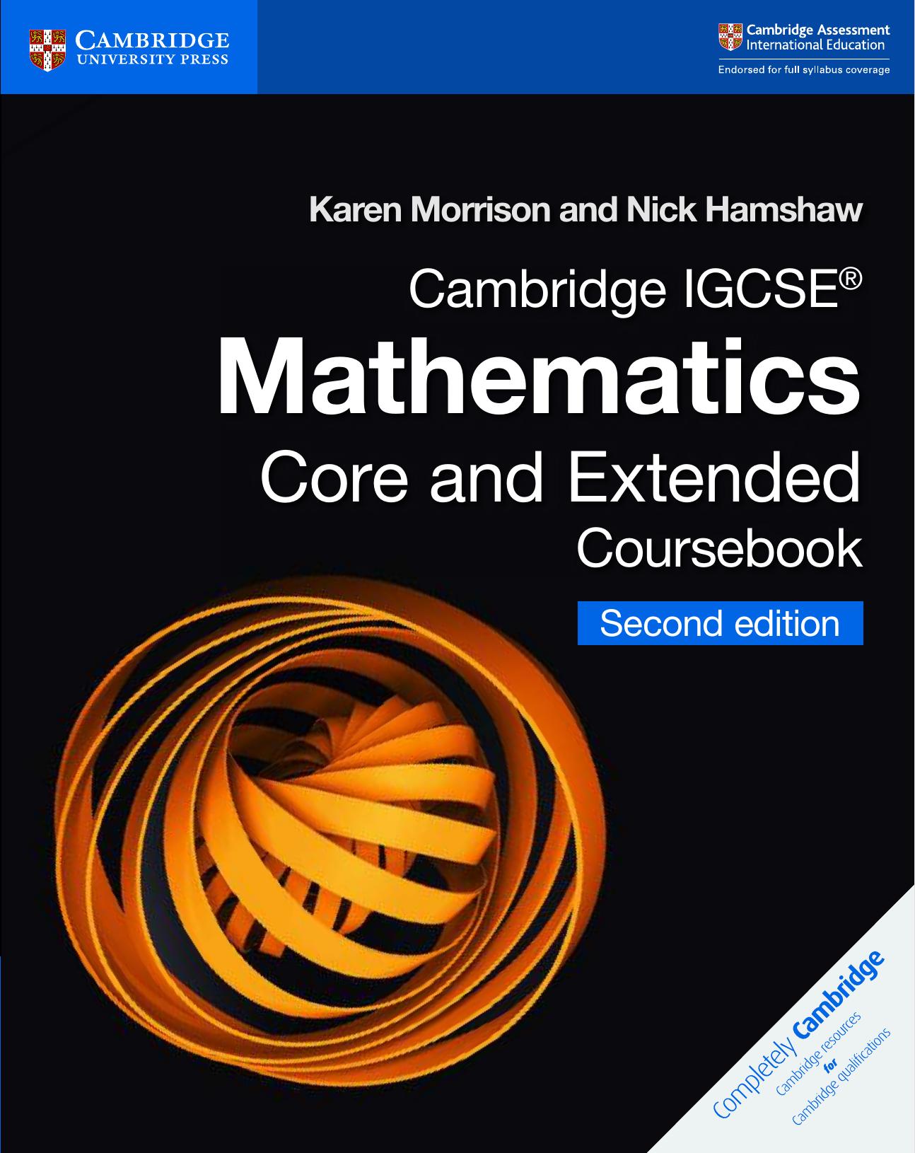 Cambridge IGCSE® Mathematics Core and Extended Coursebook