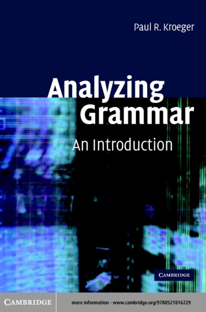 Analyzing Grammar: An Introduction