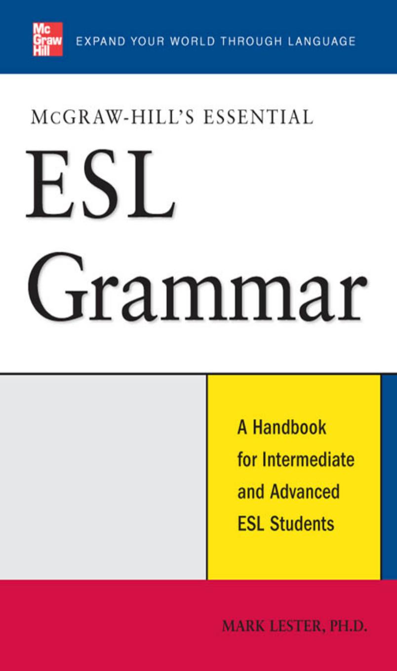 McGraw-Hill's Essential ESL Grammar: A Hnadbook for Intermediate and Advanced ESL Students