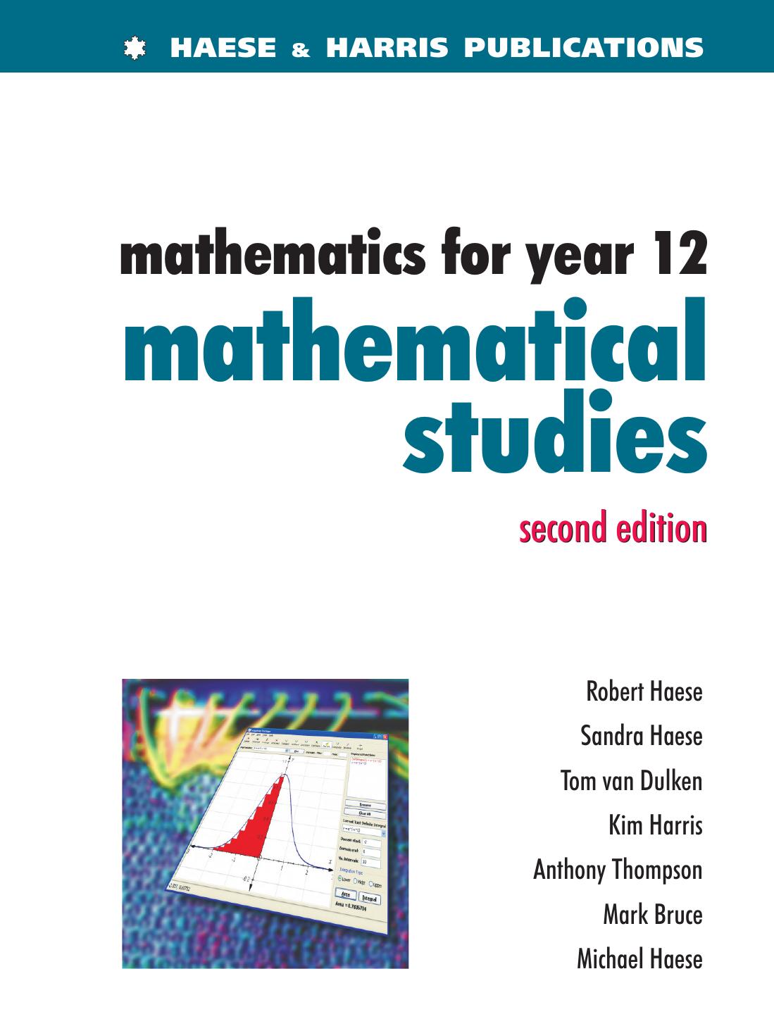 Mathematics for Year 12 Mathematical Studies Second Edition