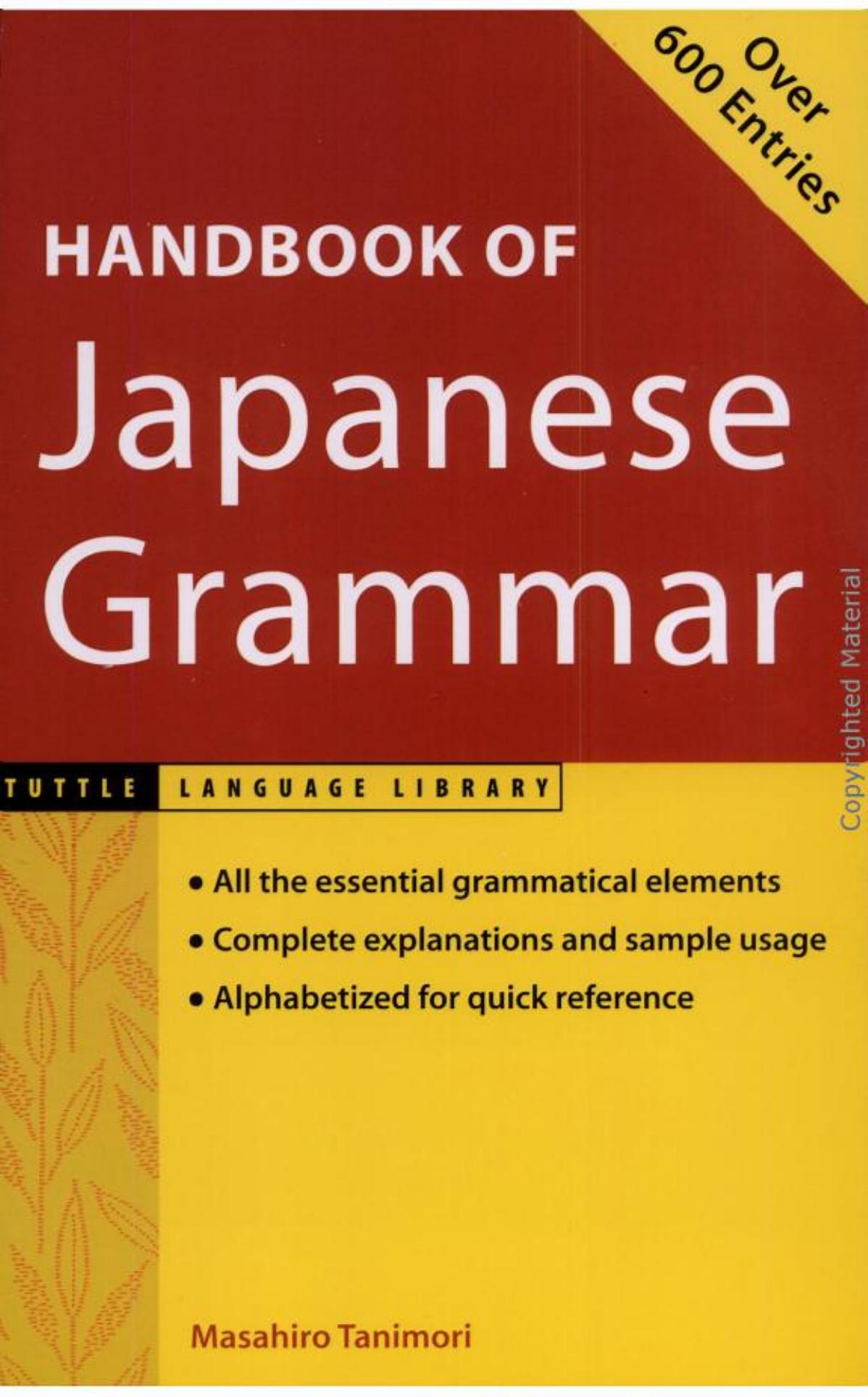 Handbook of Japanese Grammar