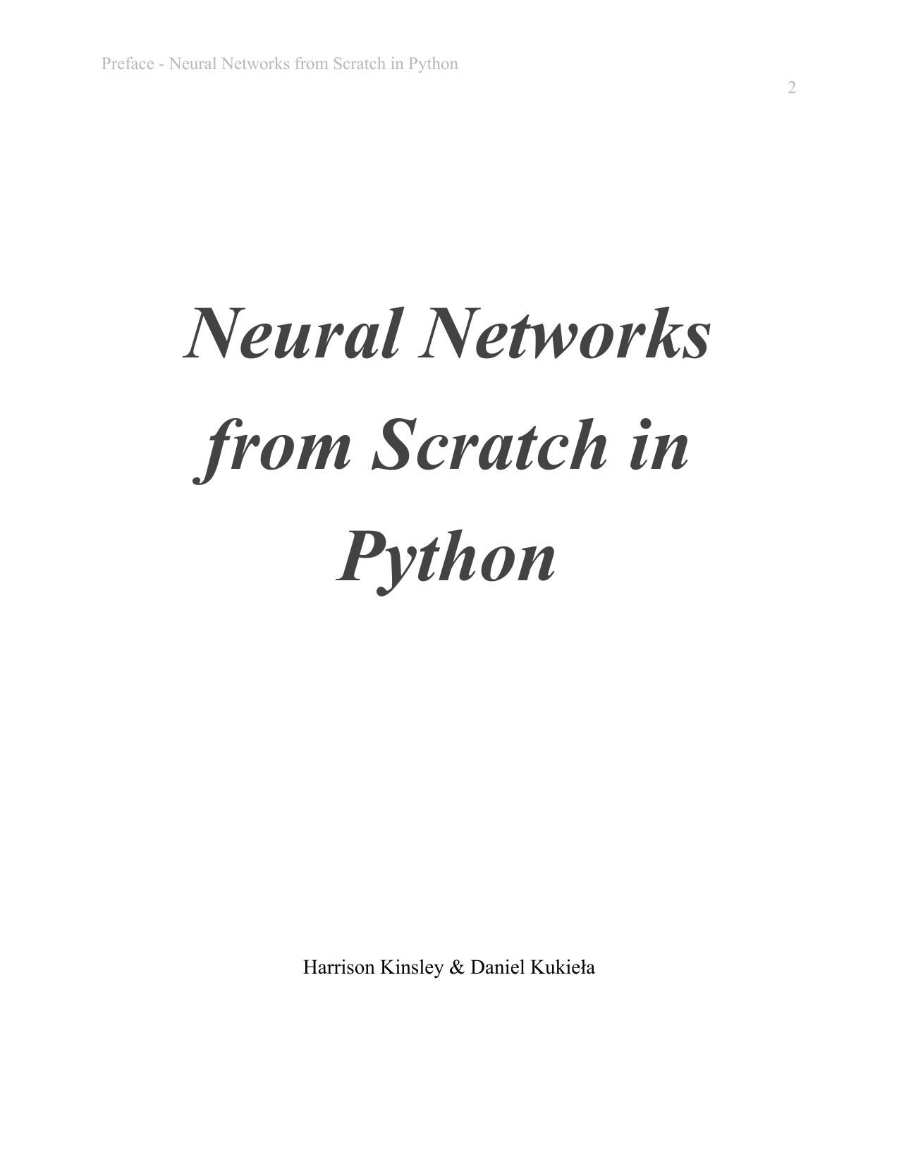 Neural Networks From Scratch in Python