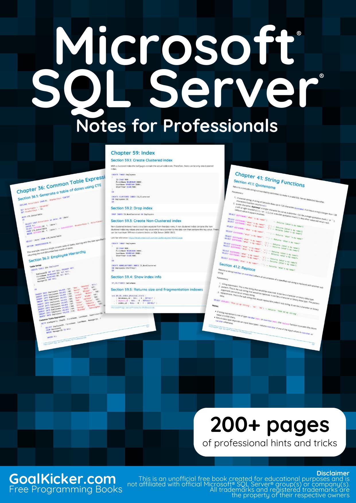 Microsoft SQL Server Notes for Professionals