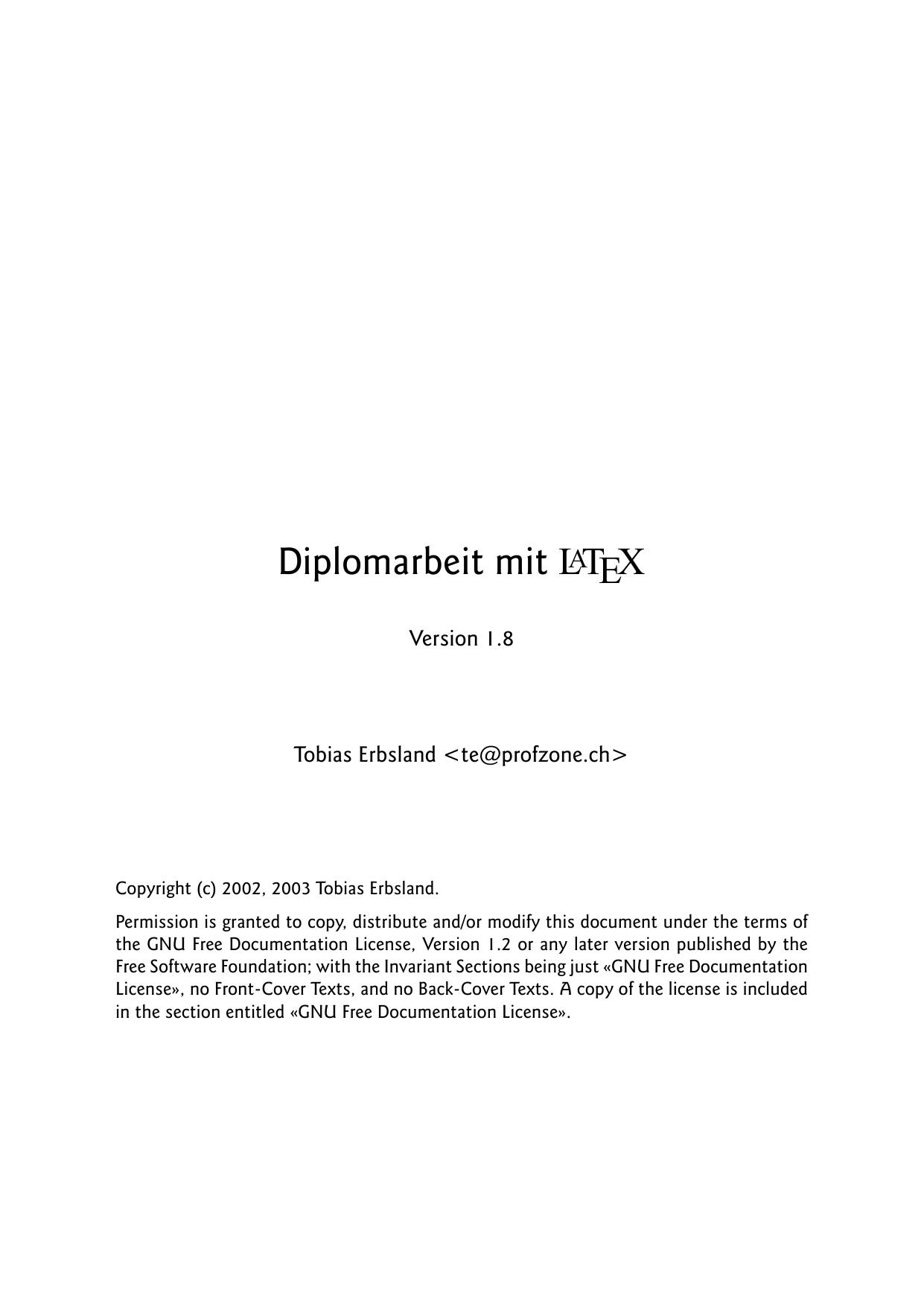 Diplomarbeit Mit LaTeX