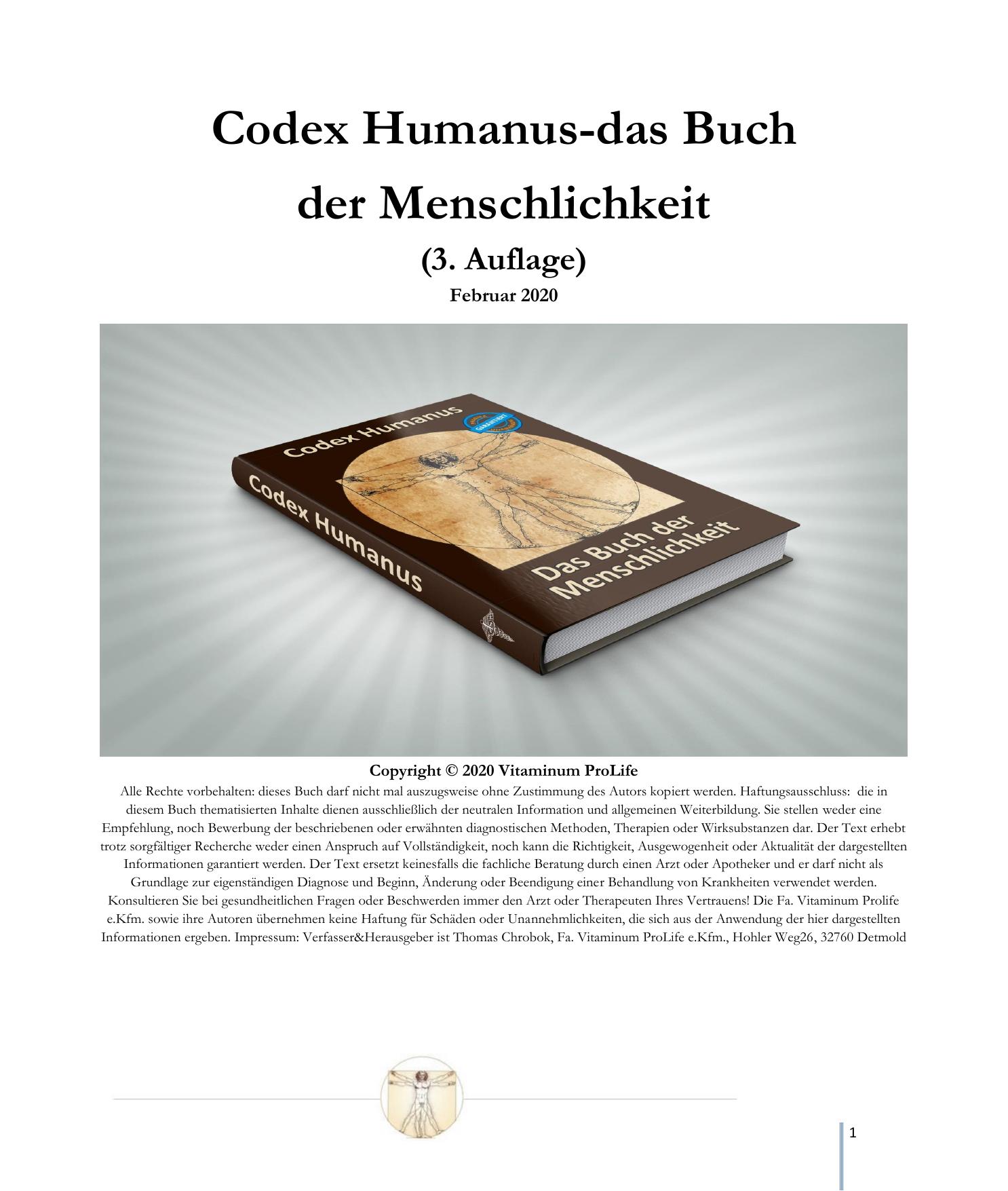 Codex Humanus - Das Buch der Menschlichkeit Band 1-3