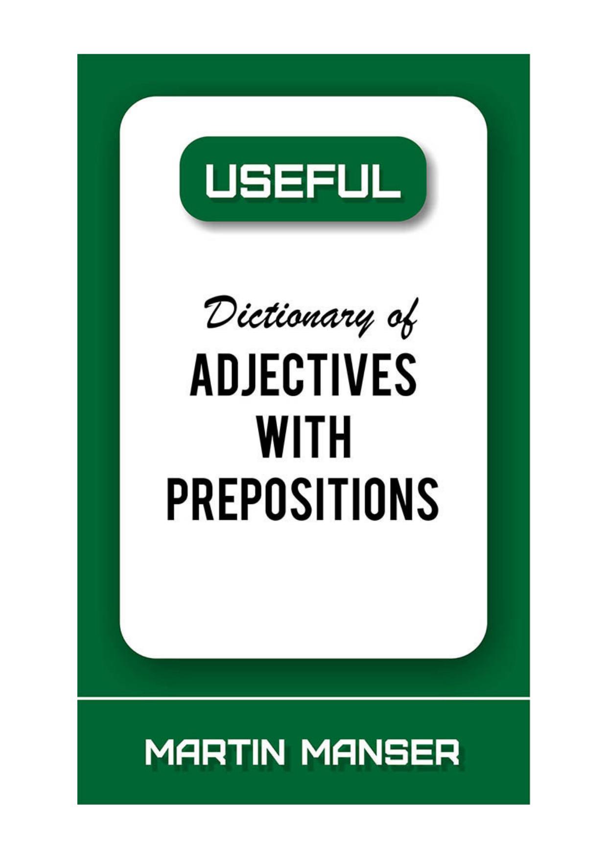 Useful Dictionary of Adjectives With Prepositions