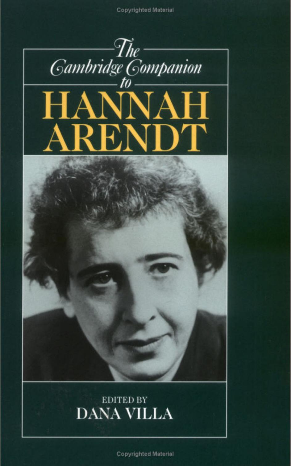 The Cambridge Companion to Hannah Arendt