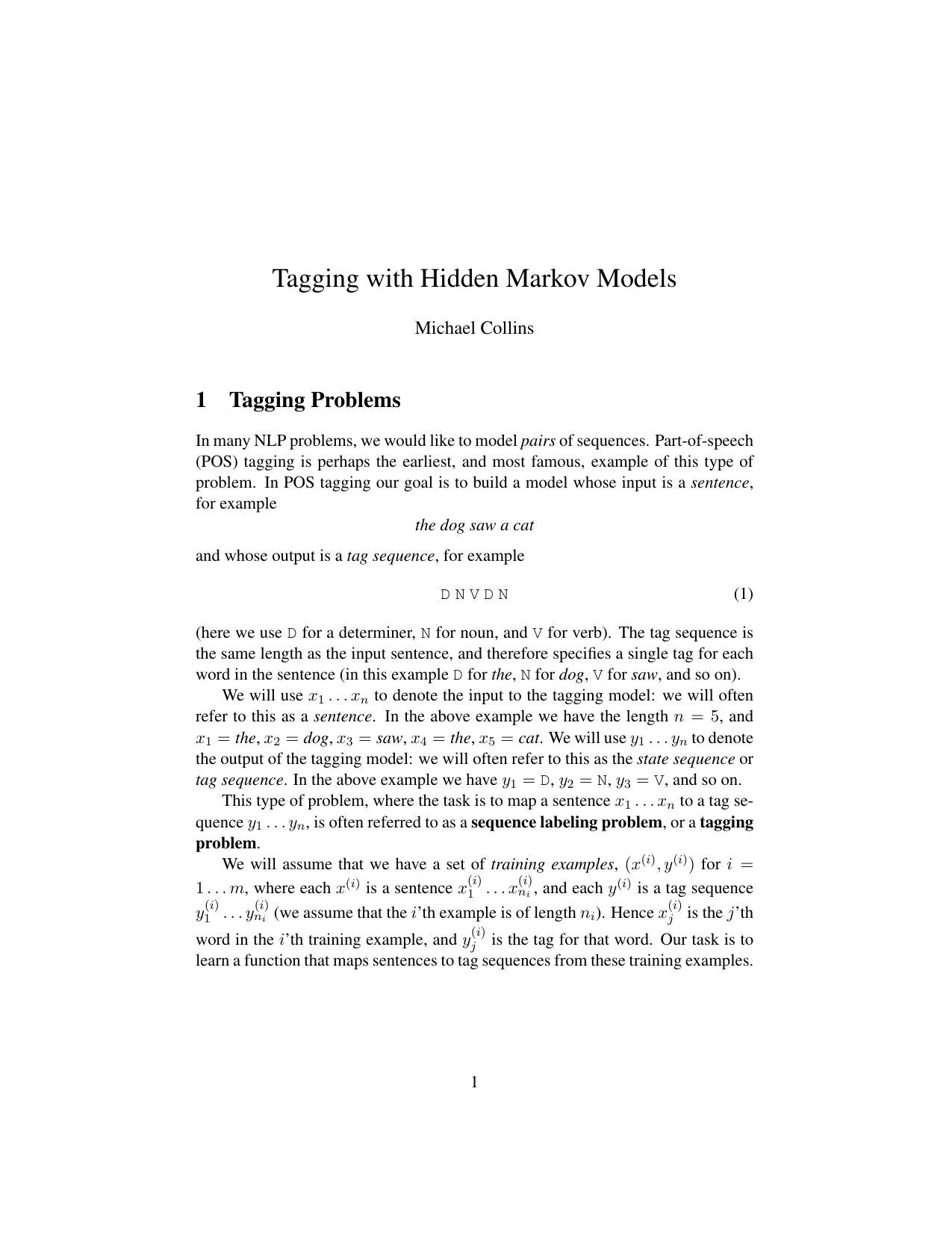 Machine Learning for Natural Language Processing - Lecture Notes