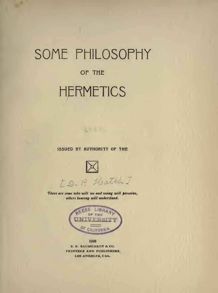 Some Philosophy of the Hermetics