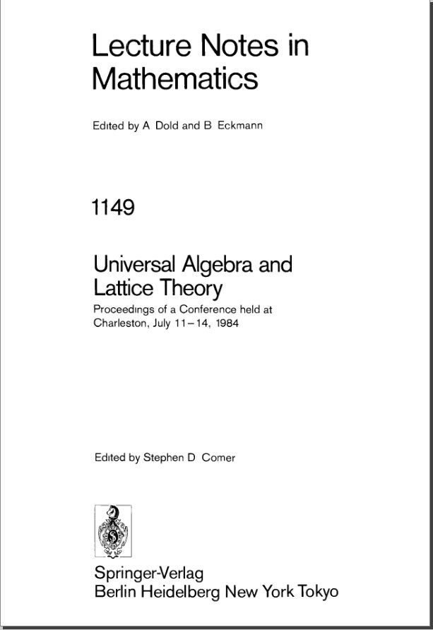 Universal Algebra and Lattice Theory