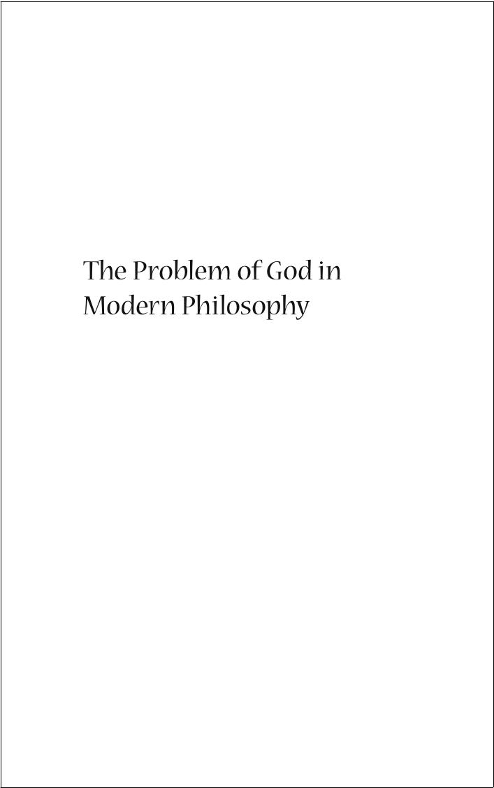 Problem of God in Modern Philosophy