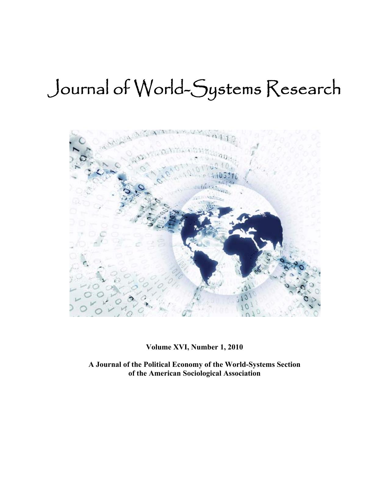 JWSR Volume XVI, Number 1, 2010