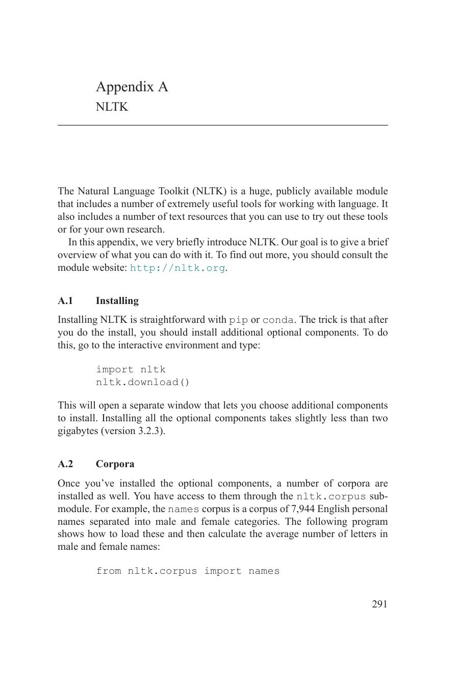 Python for Linguists - Appendix A