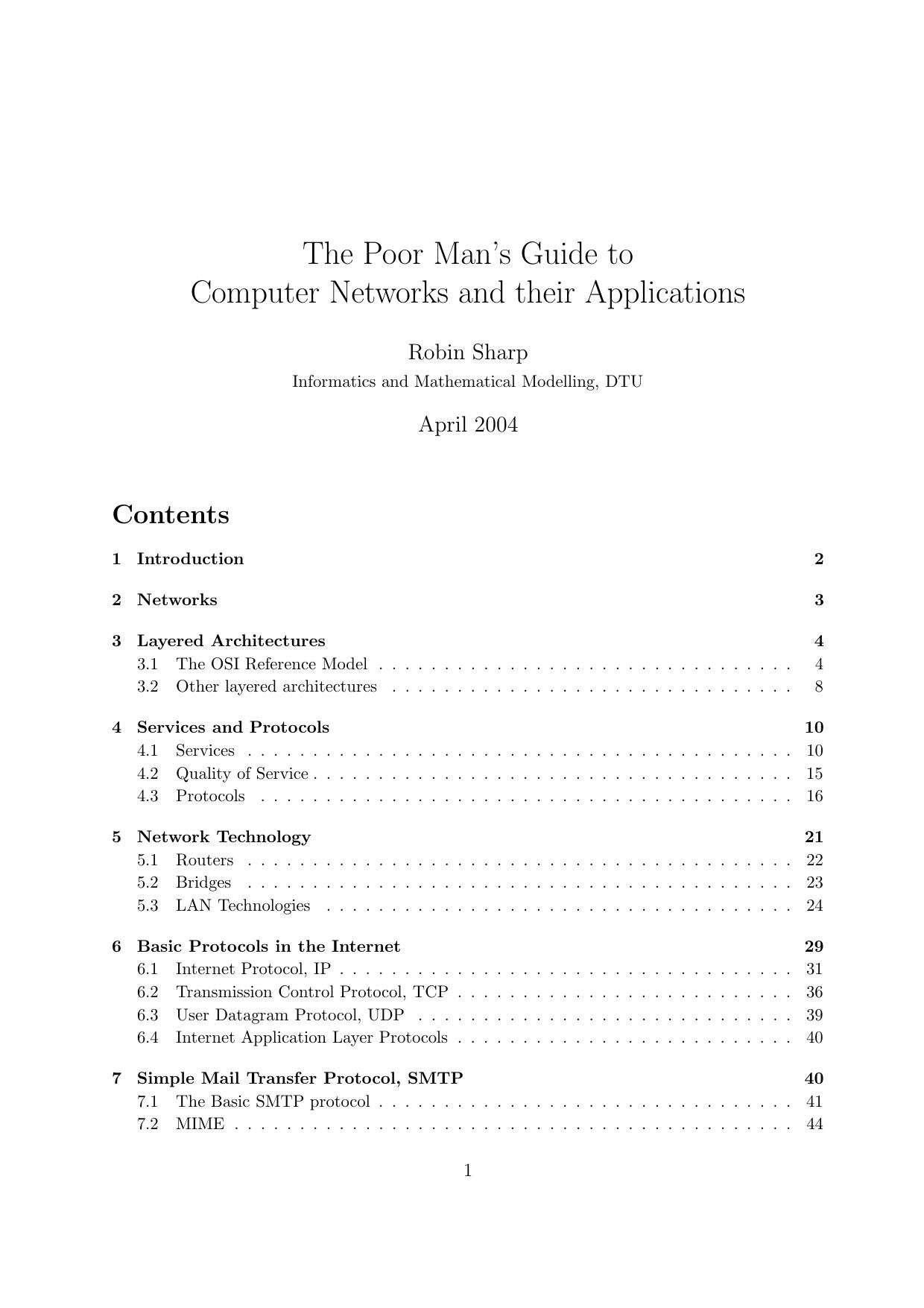 The poor mans guide to computer networks and their applications