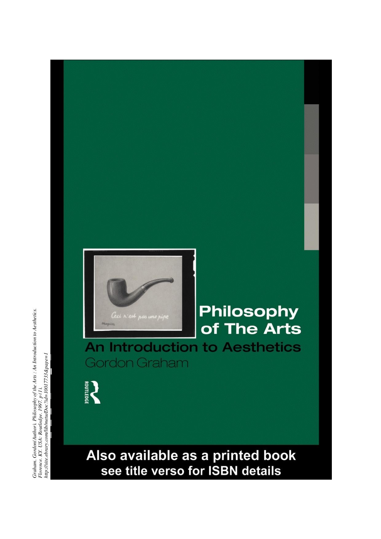 Philosophy of the Arts: An Introduction to Aesthetics