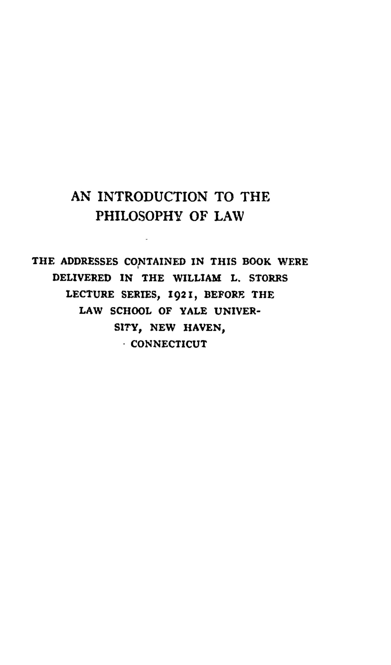 An Introduction to the Philosophy of Law