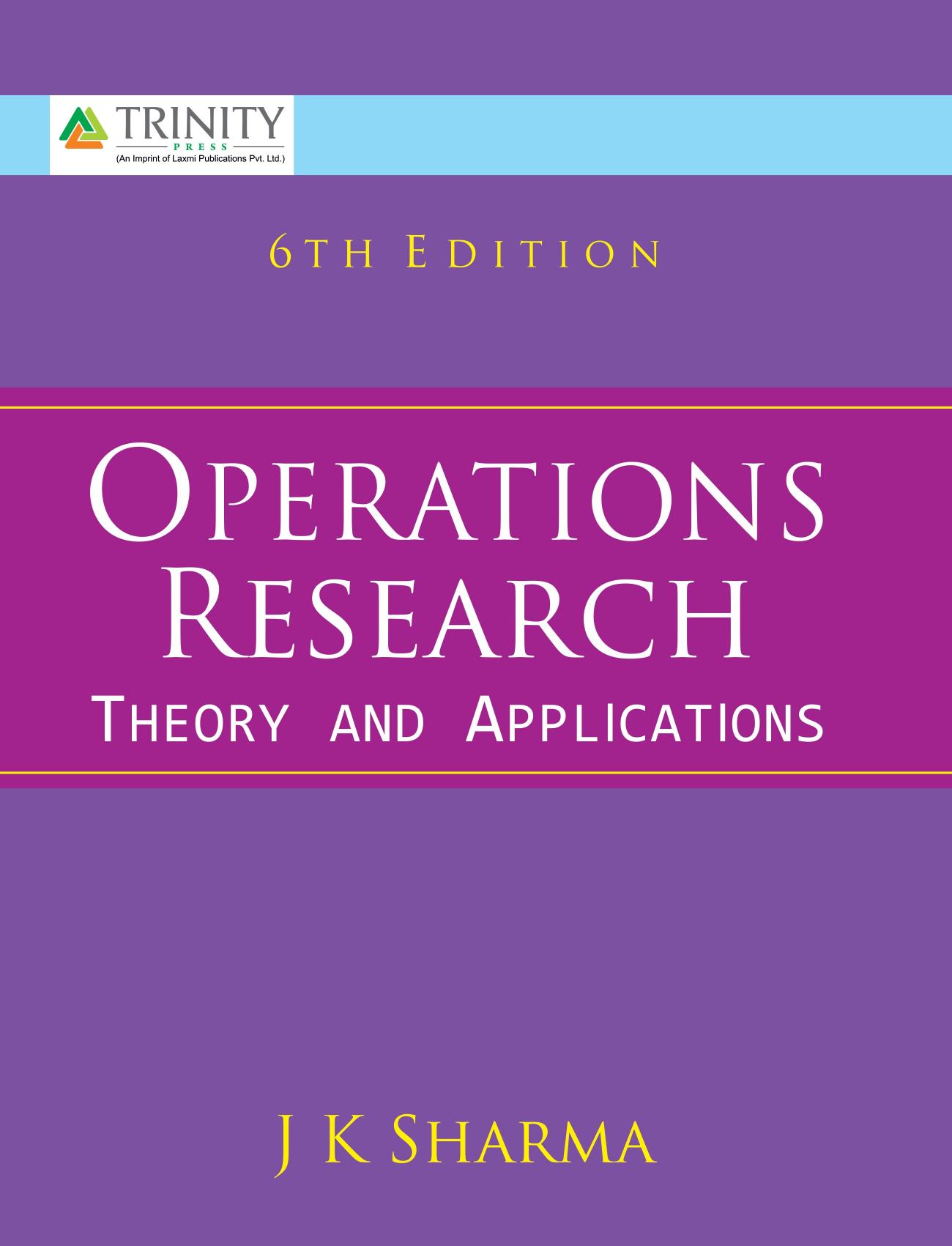 Operations Research: Theory and Applications