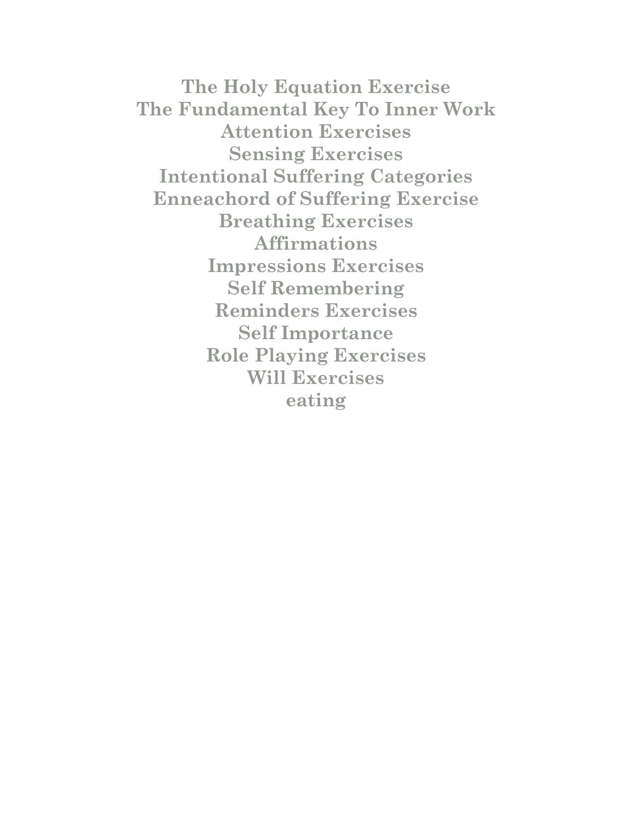 The Fourth Way - Inner Exercises