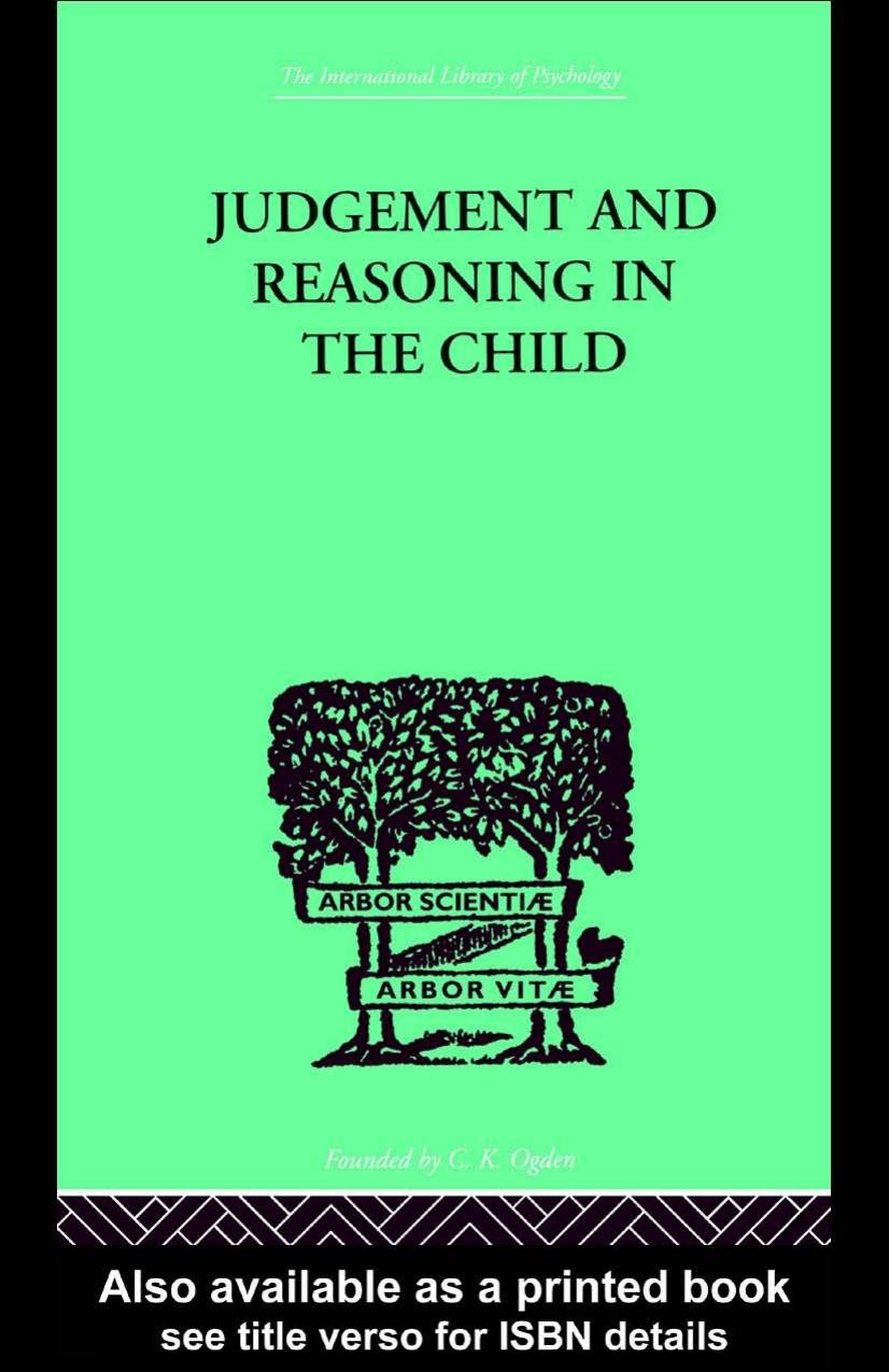 Judgement and Reasoning in the Child