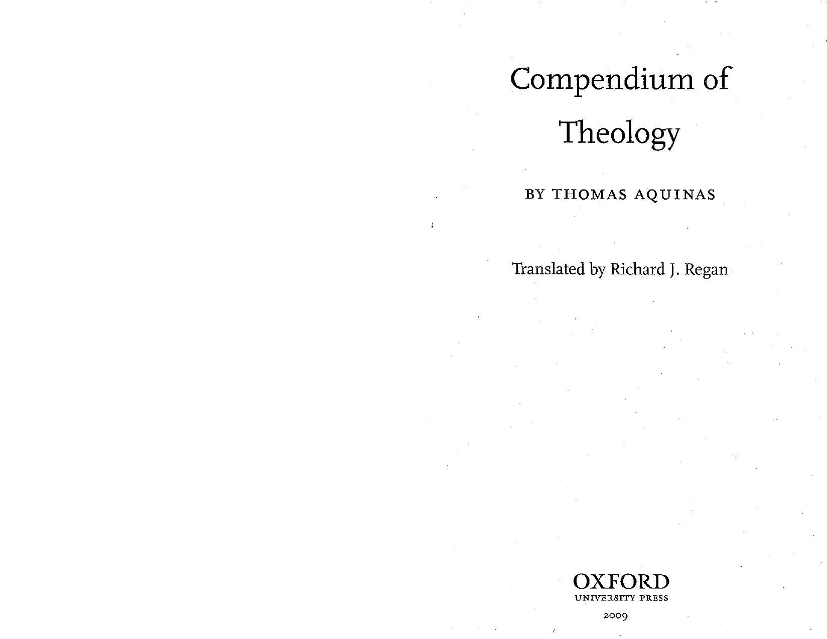 Compendium of Theology by Thomas Aquinas