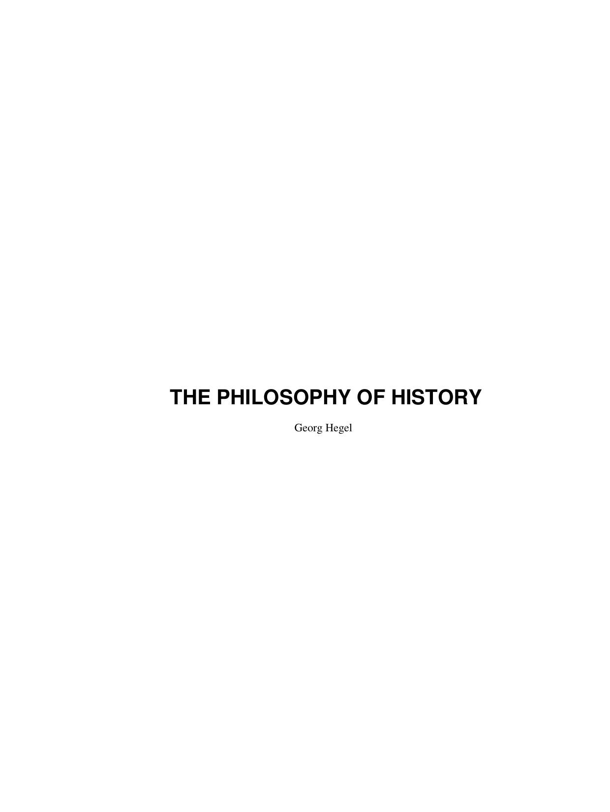 Philosophy of History