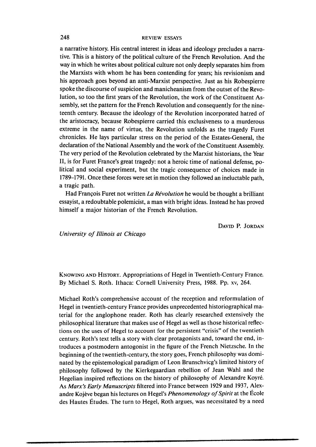 Knowing and History - Appropriations of Hegel in Twentieth-Century France - Article