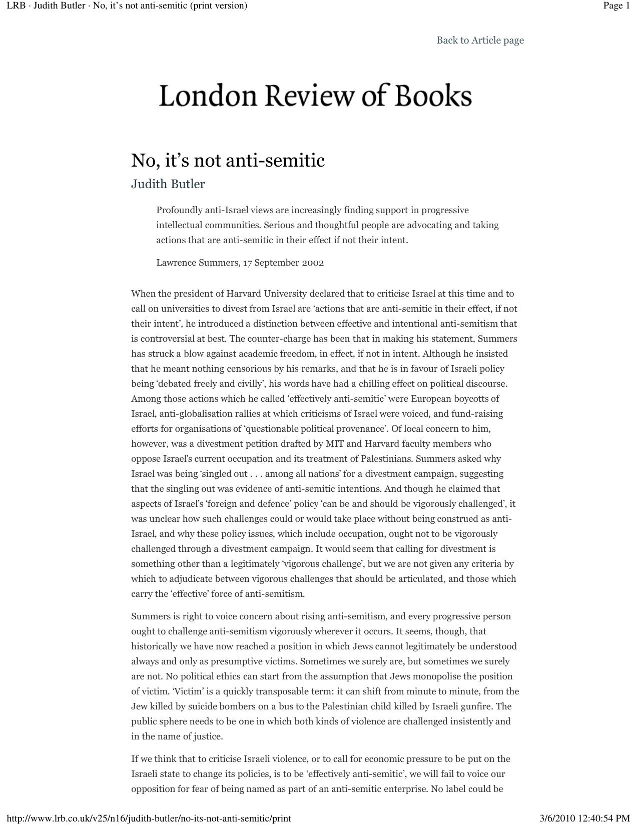 No, it's not anti-semitic [London Review of Books]