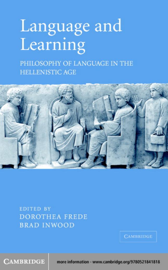 Language and Learning: Philosophy of Language in the Hellenistic Age