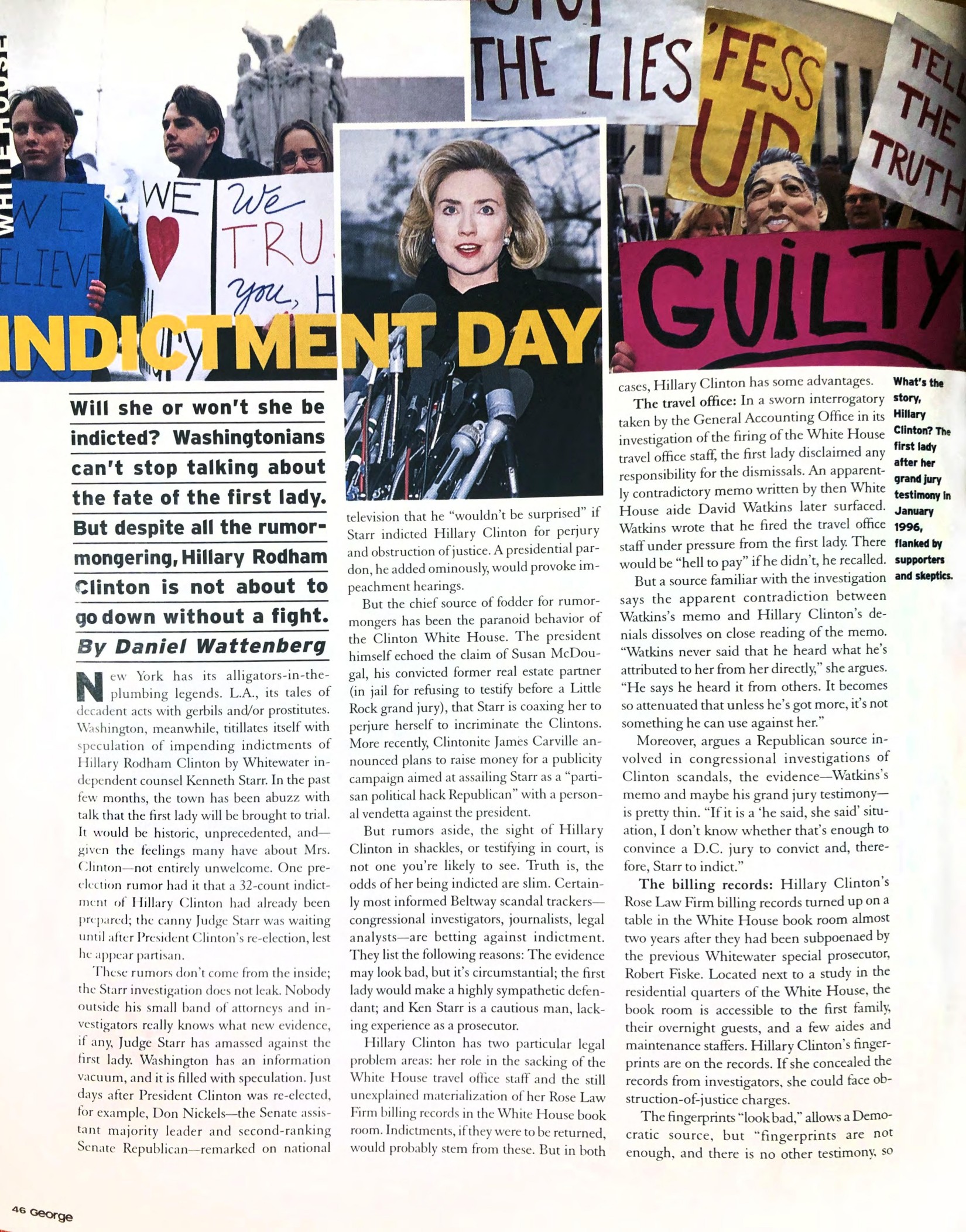 George Magazine - Indictment Day Hillary Clinton  February1997