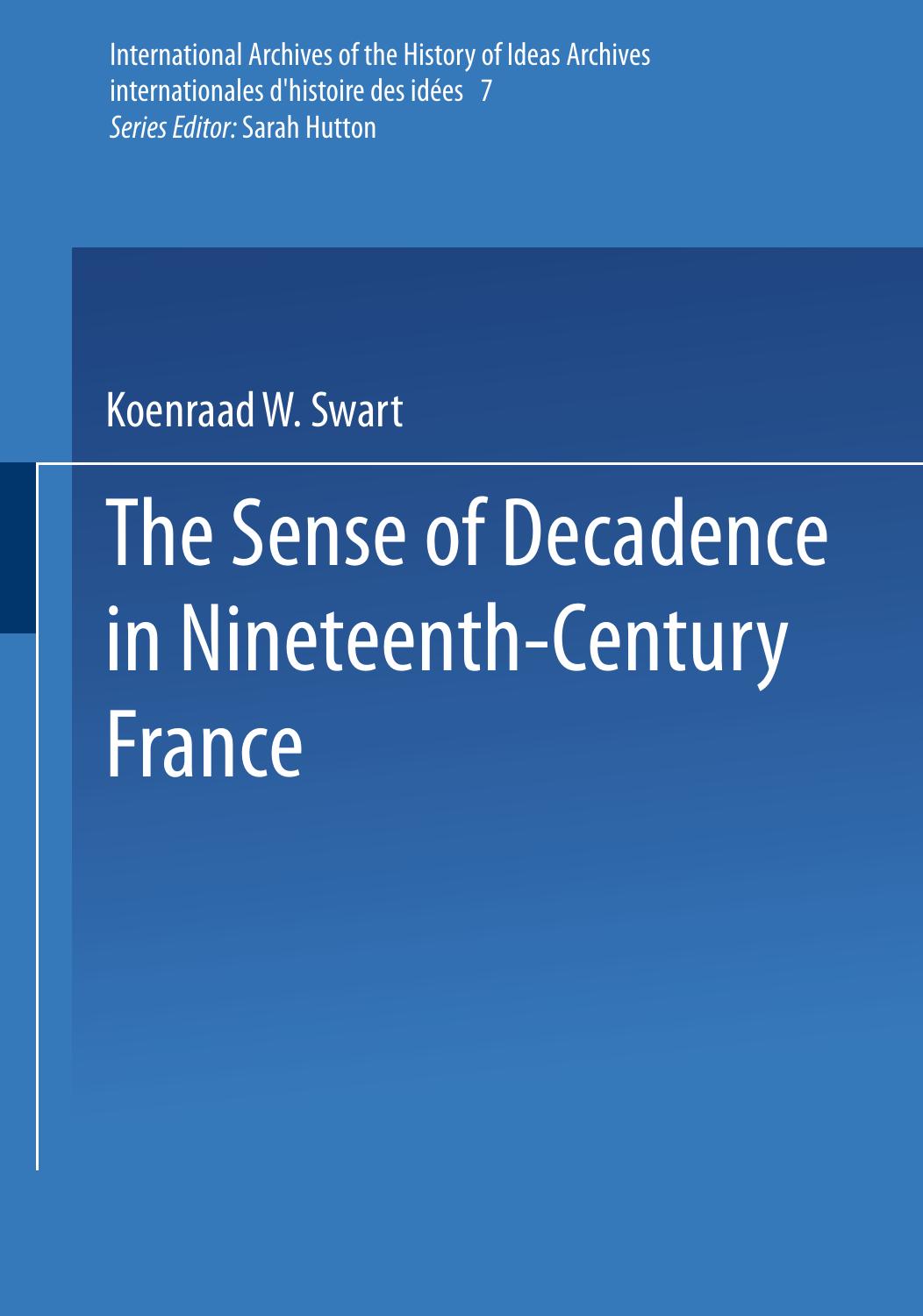 The Sense of Decadence in Nineteenth-Century France