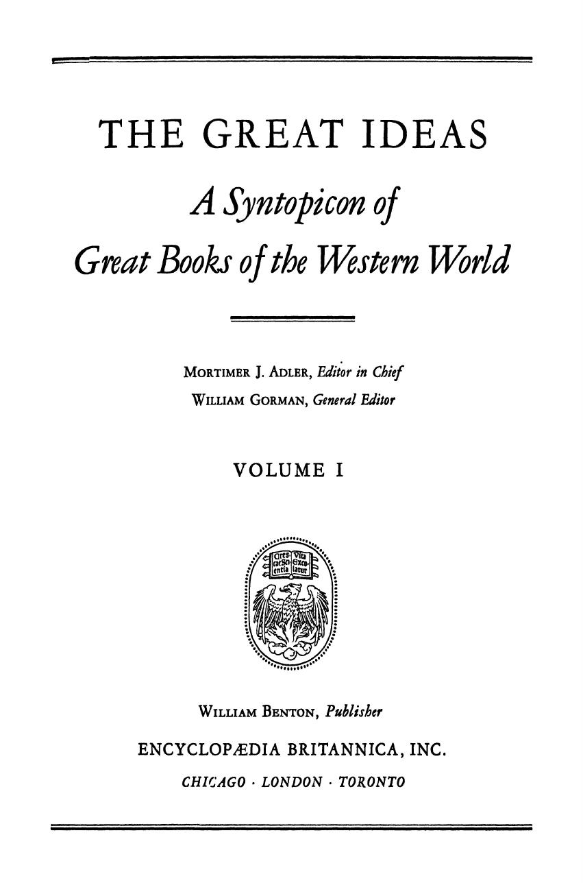A Syntopicon of Great Books of the Western
