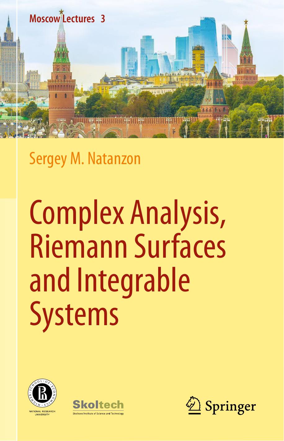 Complex Analysis, Riemann Surfaces and Integrable Systems - Volume 3