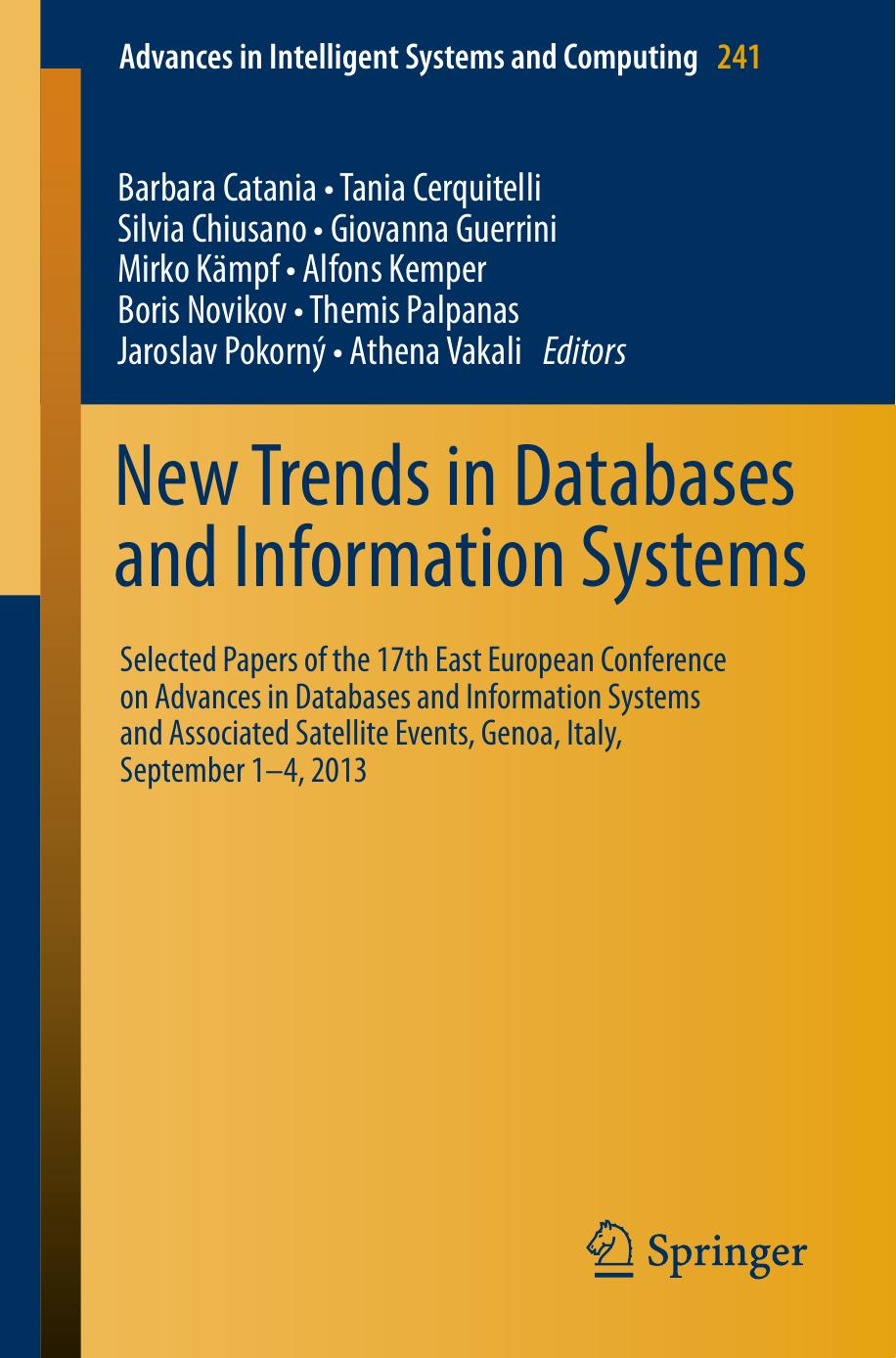 New Trends in Databases and Information Systems: 17th East European Conference on Advances in Databases and Information Systems