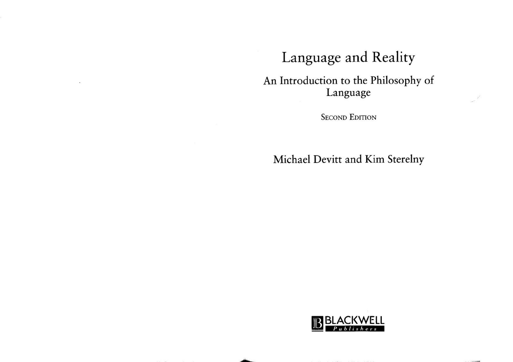 Language and Reality: An Introduction to the Philosophy of Language