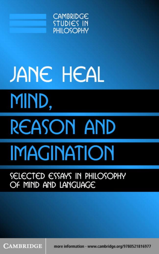 Mind, Reason, and Imagination : Selected Essays in Philosophy of Mind and Language